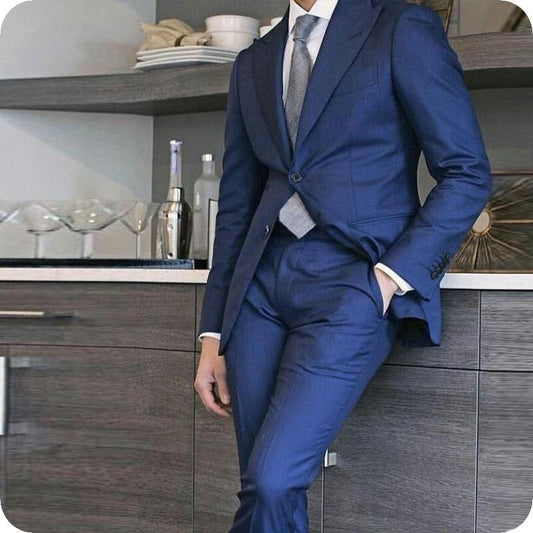 Peaked Lapel Slim Fit Formal Wedding Suits (Jacket & Pants)