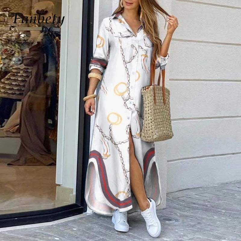 Evening Dresses Women Maxi 2022 Vestidos de Mujer Boho Casual Summer Party Dress Robe Longue Female Long Sleeve Fashion Clothes