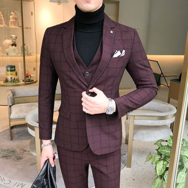 Male Wedding Business Formal Suit Luxury Slim Fit