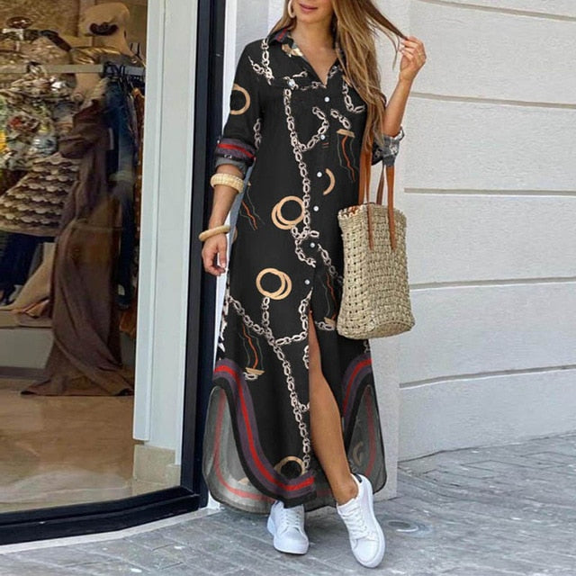 Evening Dresses Women Maxi 2022 Vestidos de Mujer Boho Casual Summer Party Dress Robe Longue Female Long Sleeve Fashion Clothes